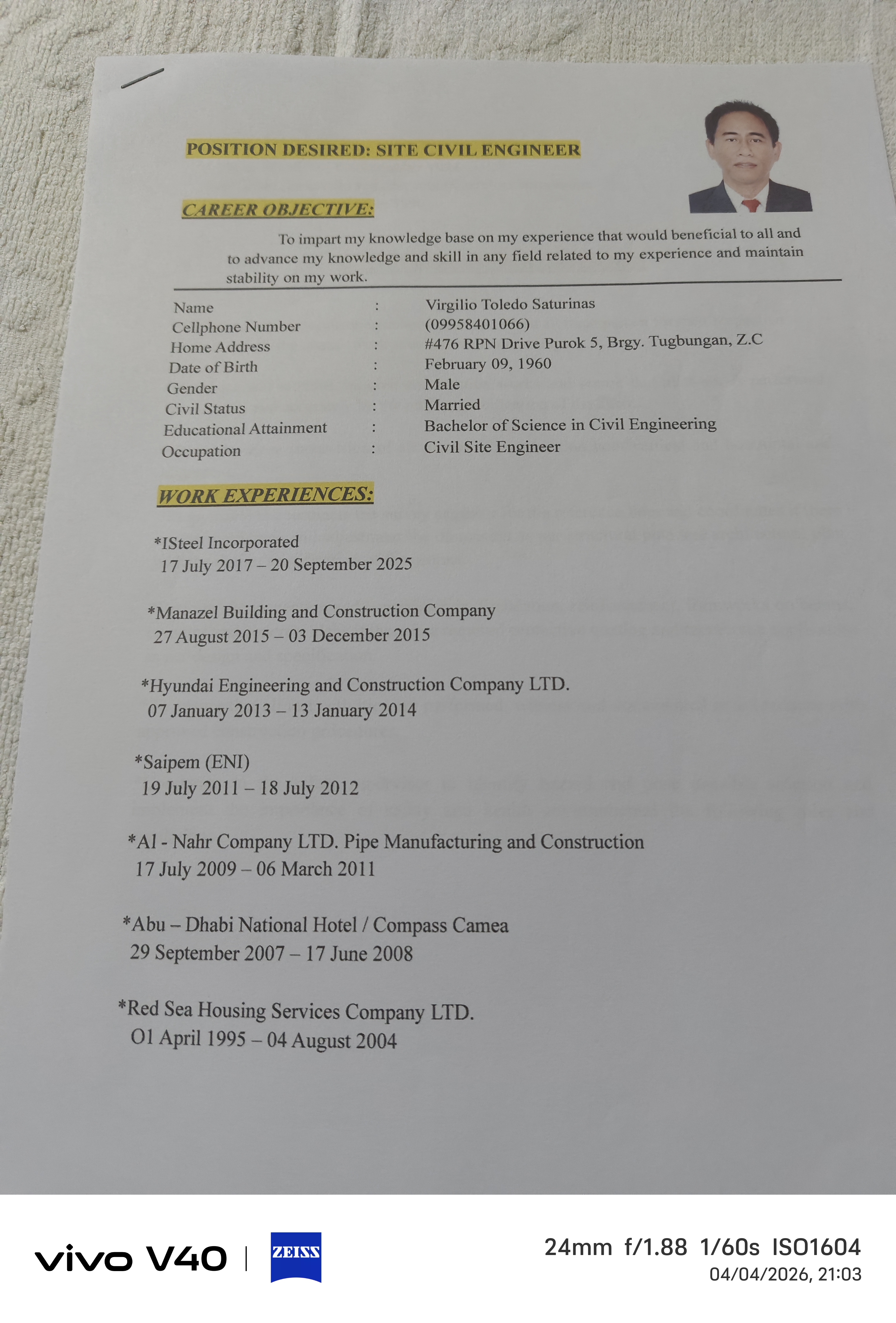 UPLOAD RESUME