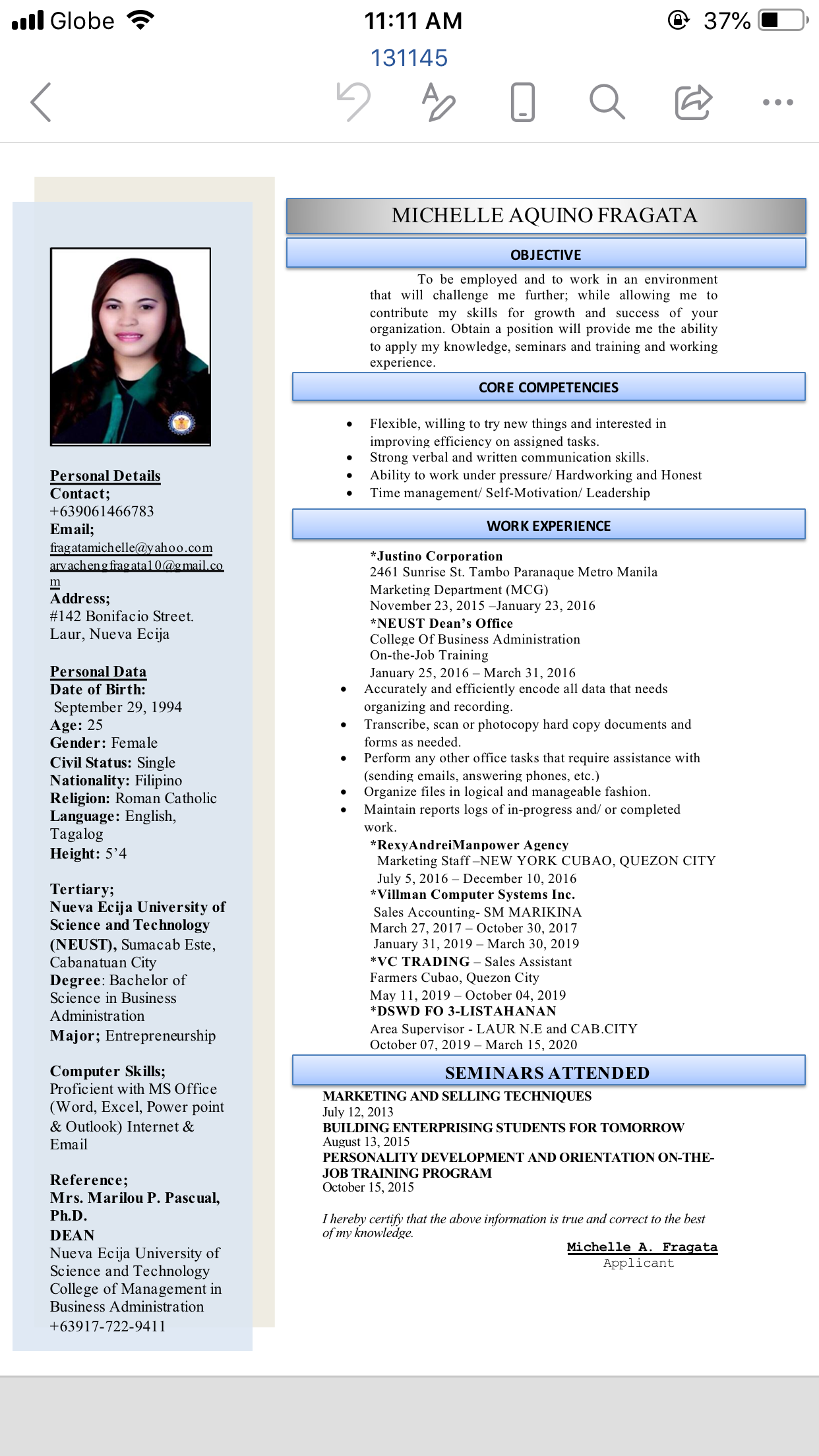 UPLOAD RESUME