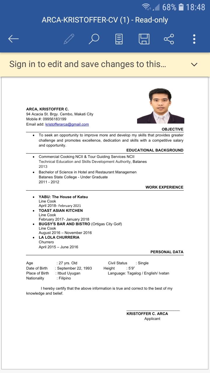UPLOAD RESUME