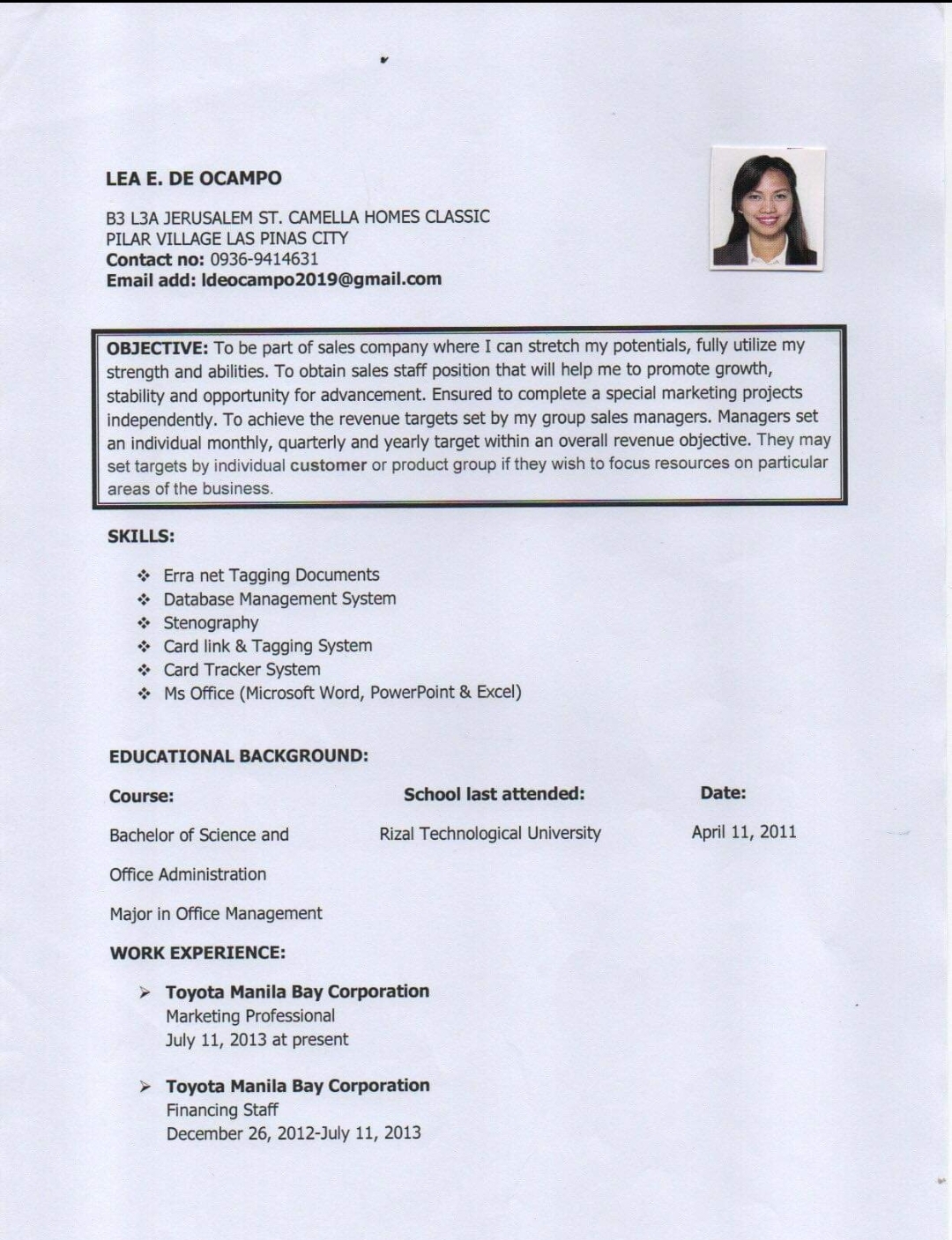 UPLOAD RESUME