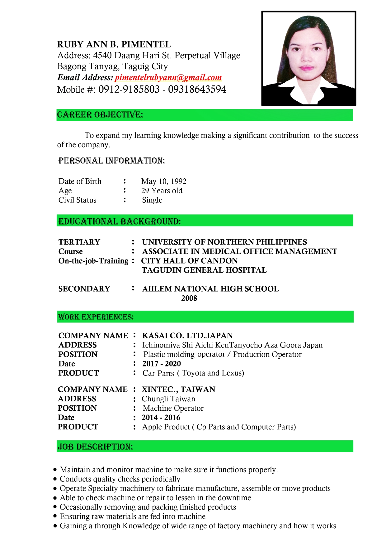 UPLOAD RESUME