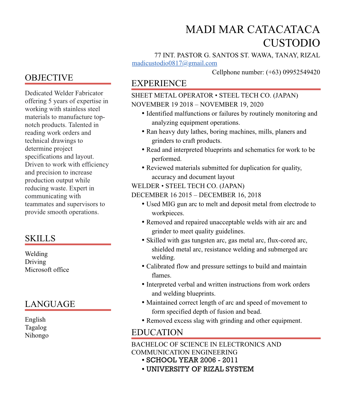 UPLOAD RESUME