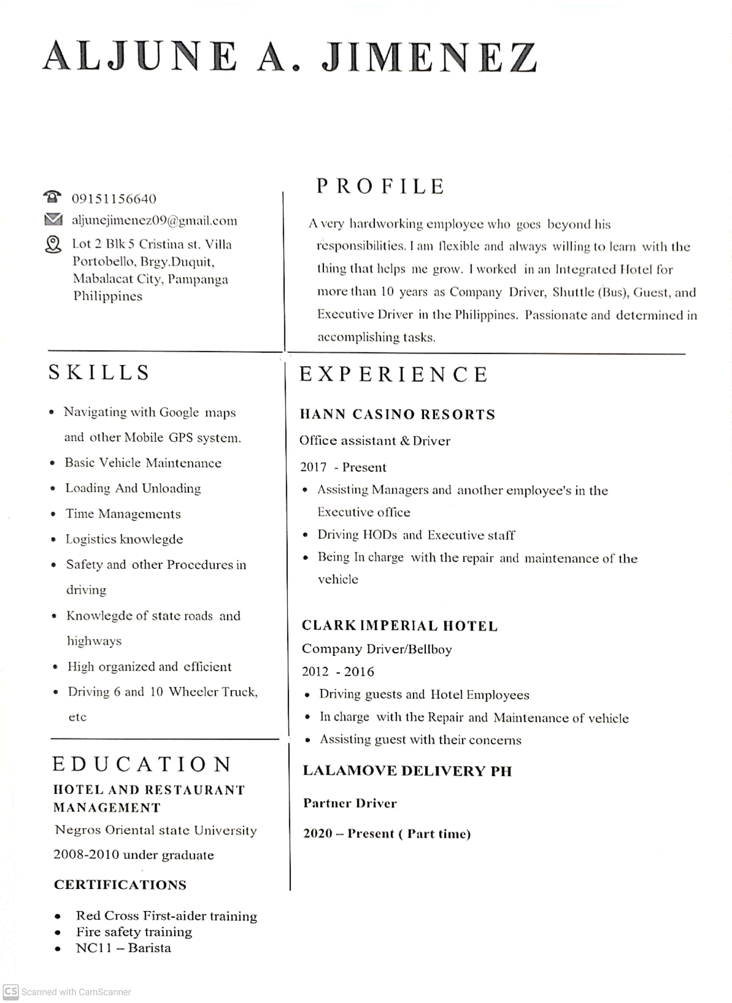 UPLOAD RESUME