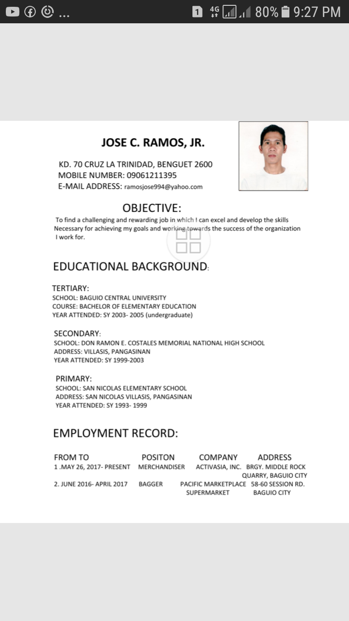 UPLOAD RESUME