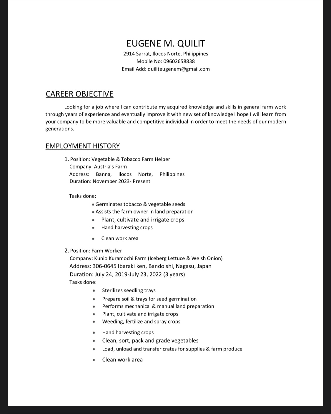 UPLOAD RESUME