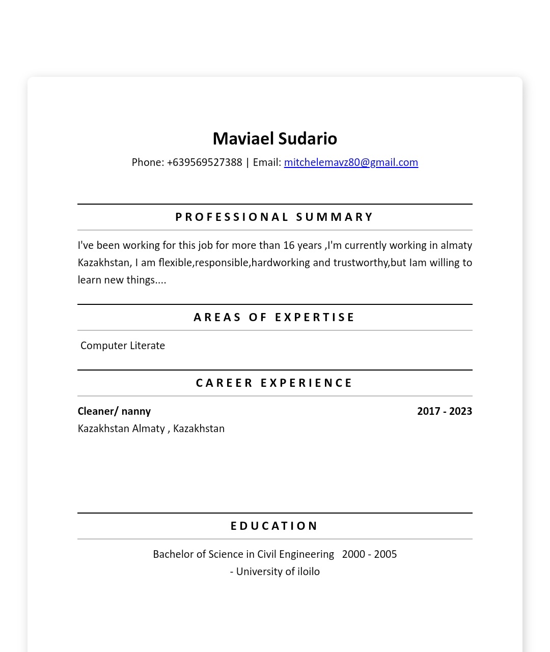UPLOAD RESUME