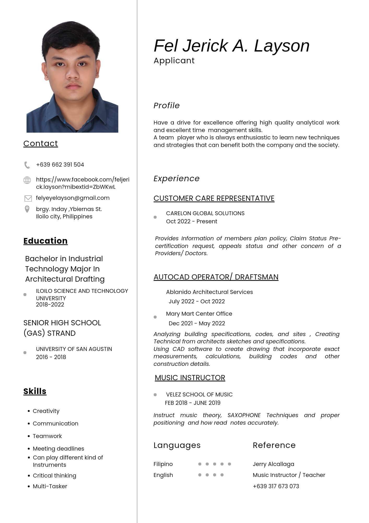 UPLOAD RESUME