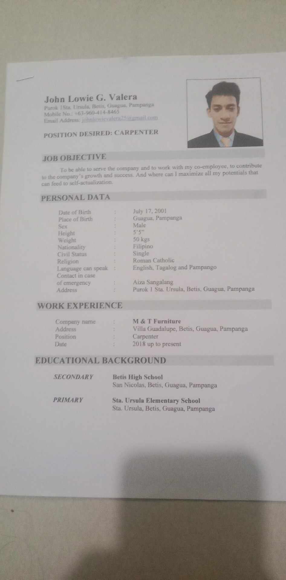 UPLOAD RESUME
