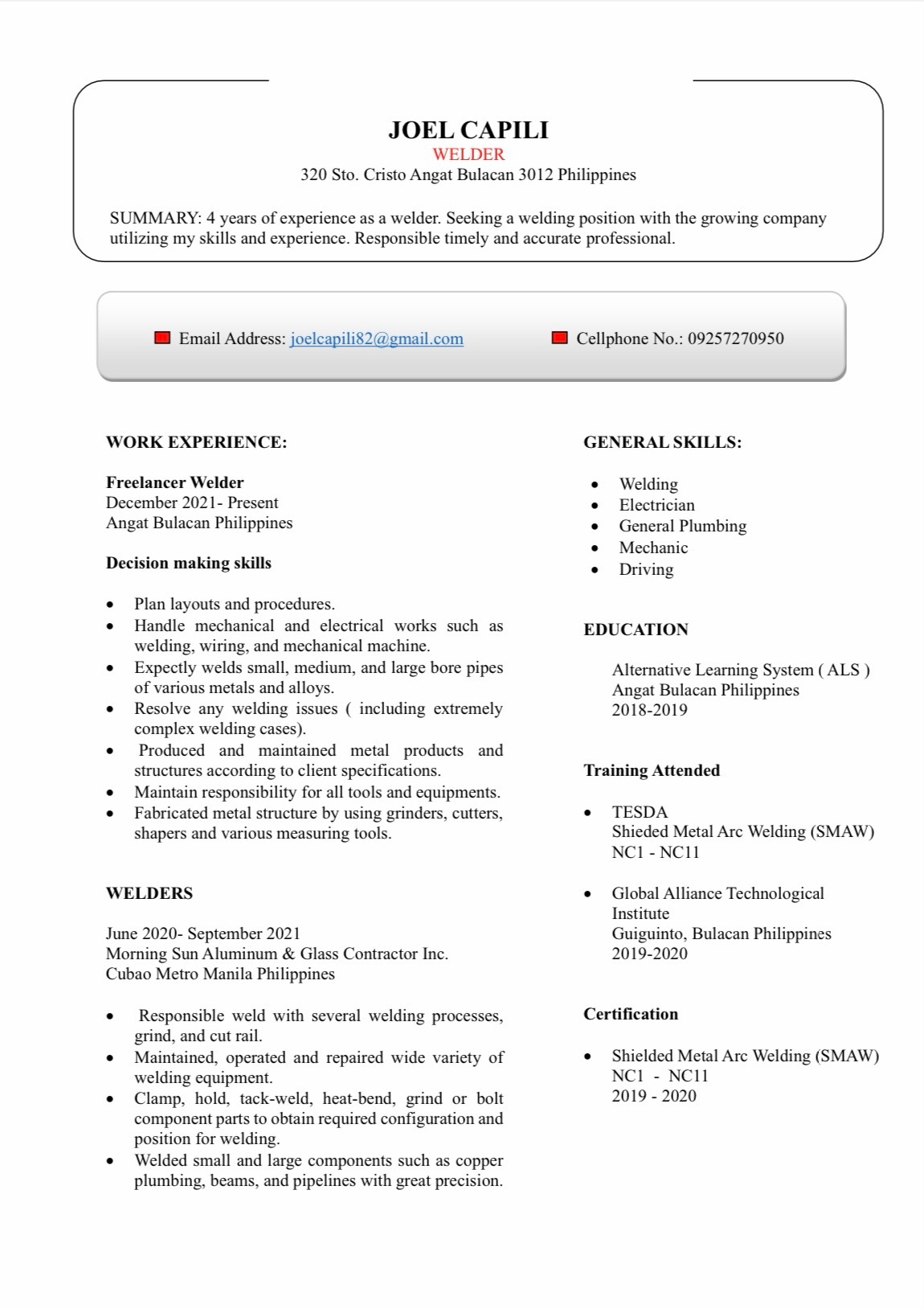 UPLOAD RESUME