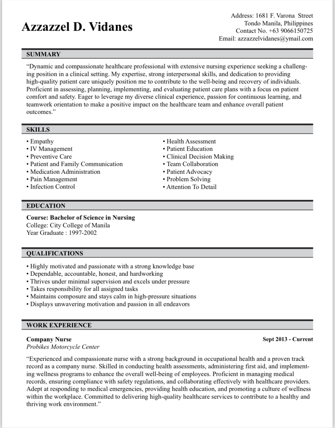 UPLOAD RESUME