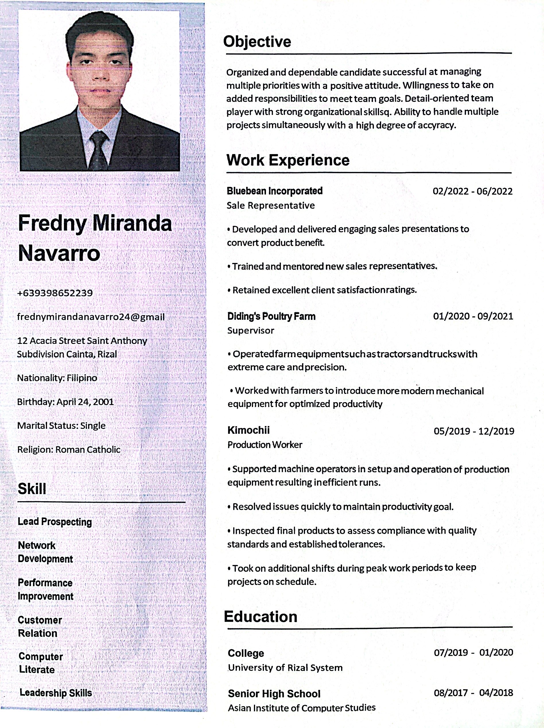 UPLOAD RESUME
